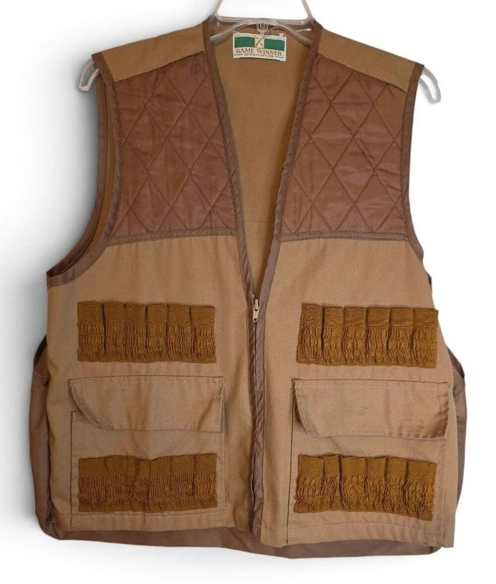 Vintage Game Winner Sportswear Hunting Vest Brown Medium